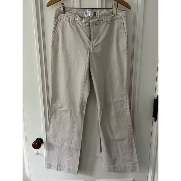 Old Navy beige and brown pin striped cotton pants 8 - Picture 1 of 4